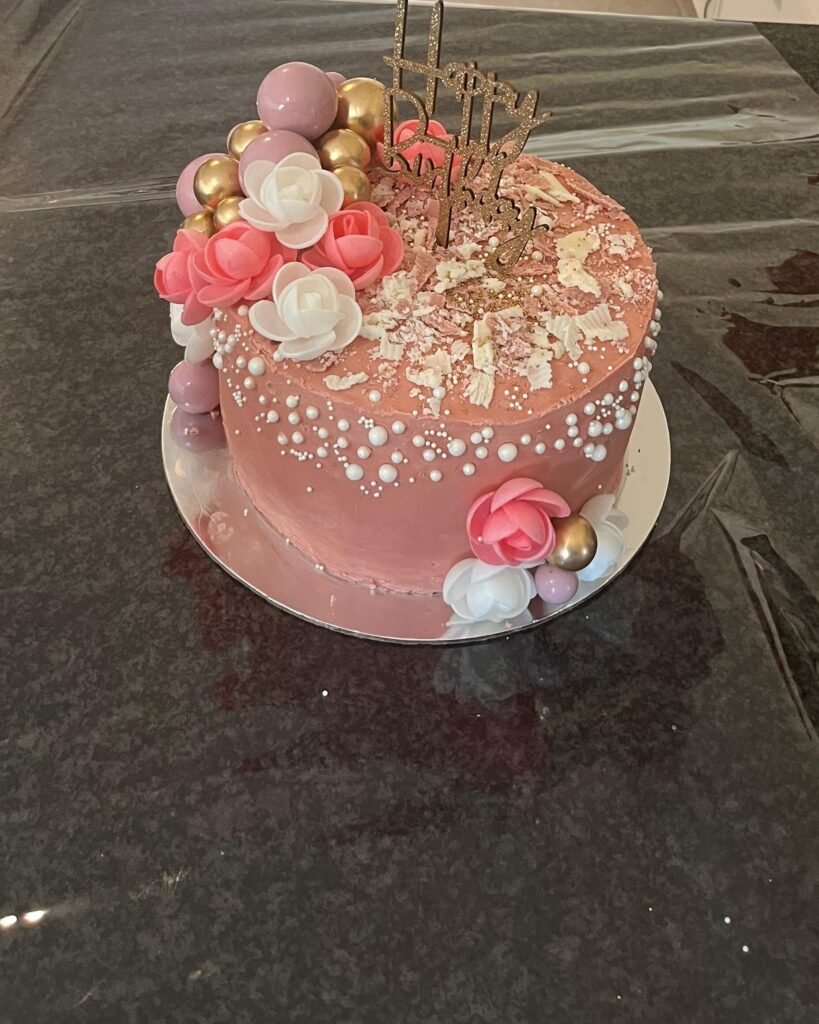 Pink birthday cake